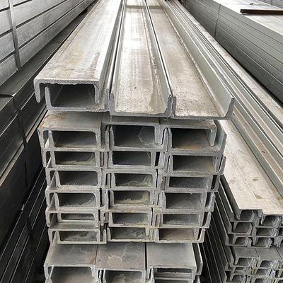 JIS S235JR Canal de acero galvanizado Barra de canal de acero al carbono recubierta de zinc de 50 * 50 mm