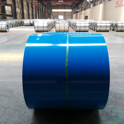 PPGI prepintado frío PPGL galvanizó la bobina de acero que el cinc azul del color cubrió el indicador 26
