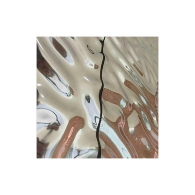 304 placa inoxidable de la hoja de acero 0.15m m Rose Gold Color Decorative Alloy de la ondulación del agua 316L