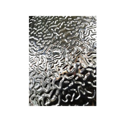 304 placa inoxidable de la hoja de acero 0.15m m Rose Gold Color Decorative Alloy de la ondulación del agua 316L