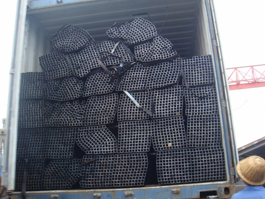 Tubo galvanizado los 8.2m del cuadrado de la longitud de la tubería del metal de la casilla negra de ERW