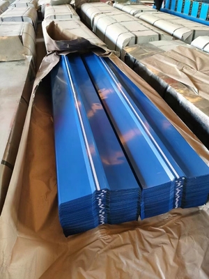 DC02 azul galvanizó las hojas que cubrían acanaladas que 180g galvanizó los paneles del tejado